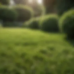 A lush lawn with visible patches