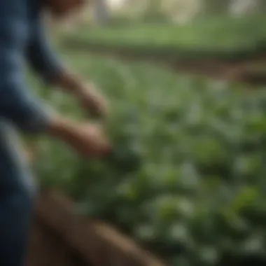 Lush spinach harvest ready for collection