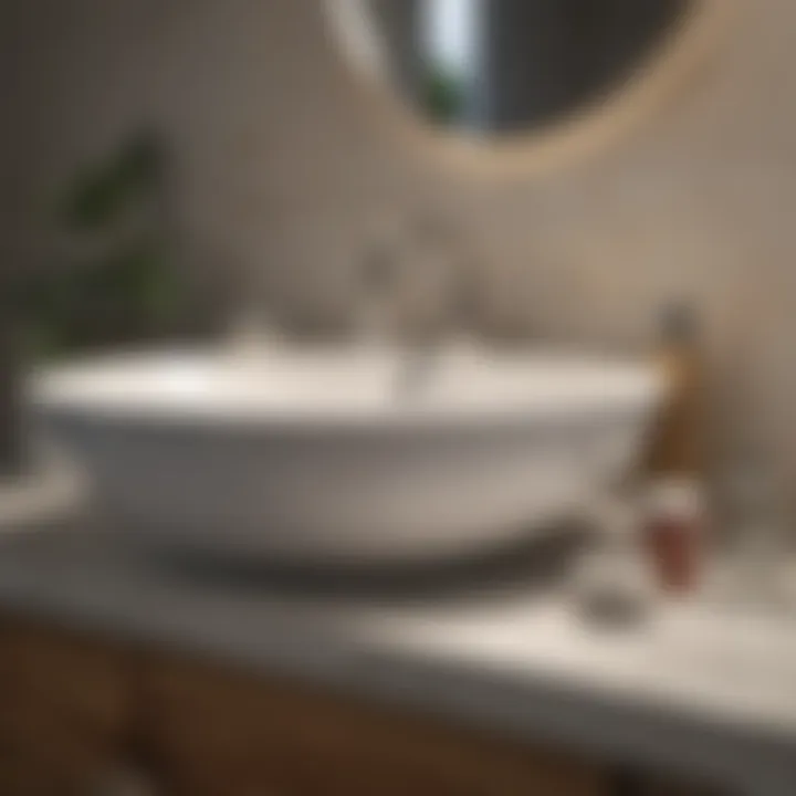 Installation tools and materials laid out for bathroom sink update