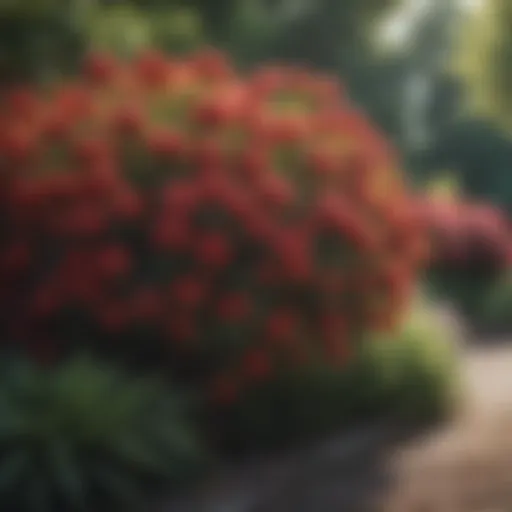A vibrant garden showcasing various affordable shrub varieties in bloom