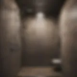 Luxurious shower with modern fixtures and ambient lighting