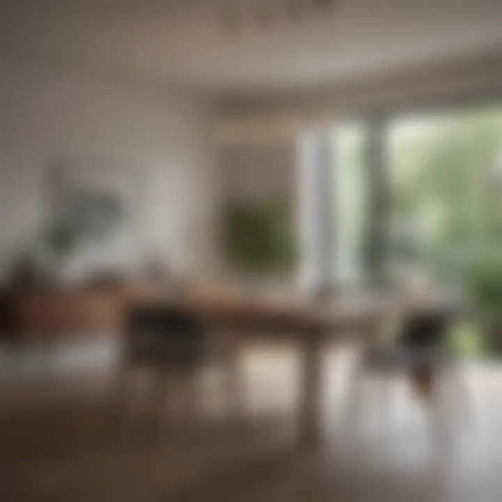 A modern dining table layout showcasing minimalist design