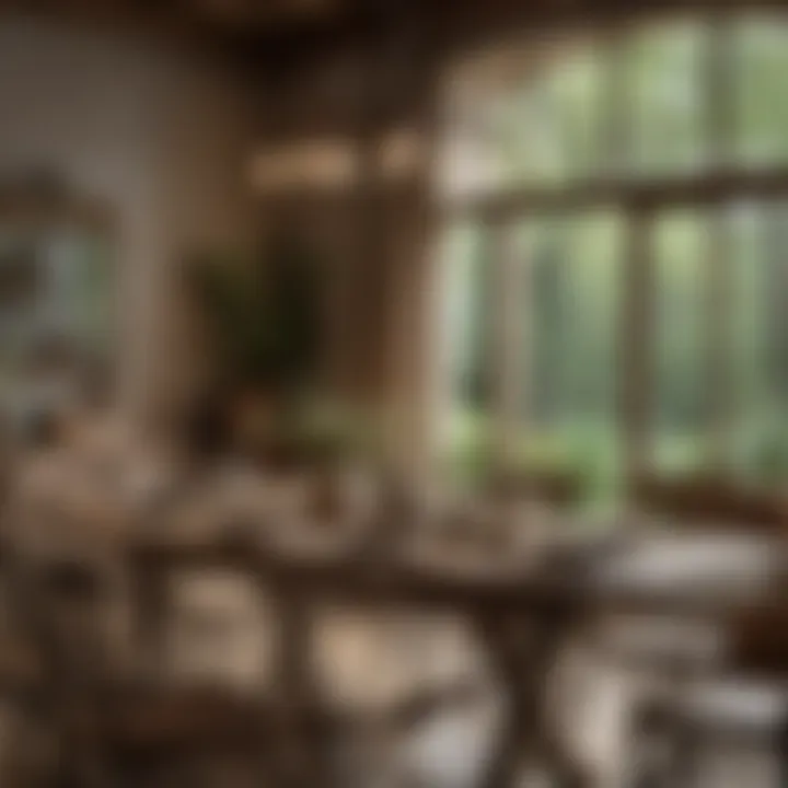 Rustic dining table adorned with handcrafted elements