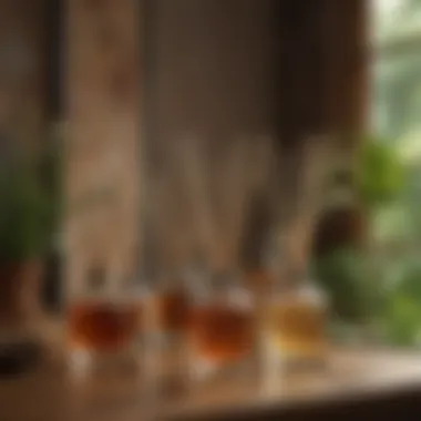 Assorted sandalwood reed diffusers on display