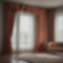 Stylish asymmetrical curtain design enhancing room aesthetics