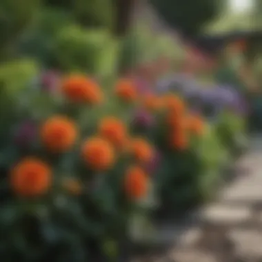 Close-up of vibrant flowers and shrubs enhancing a backyard