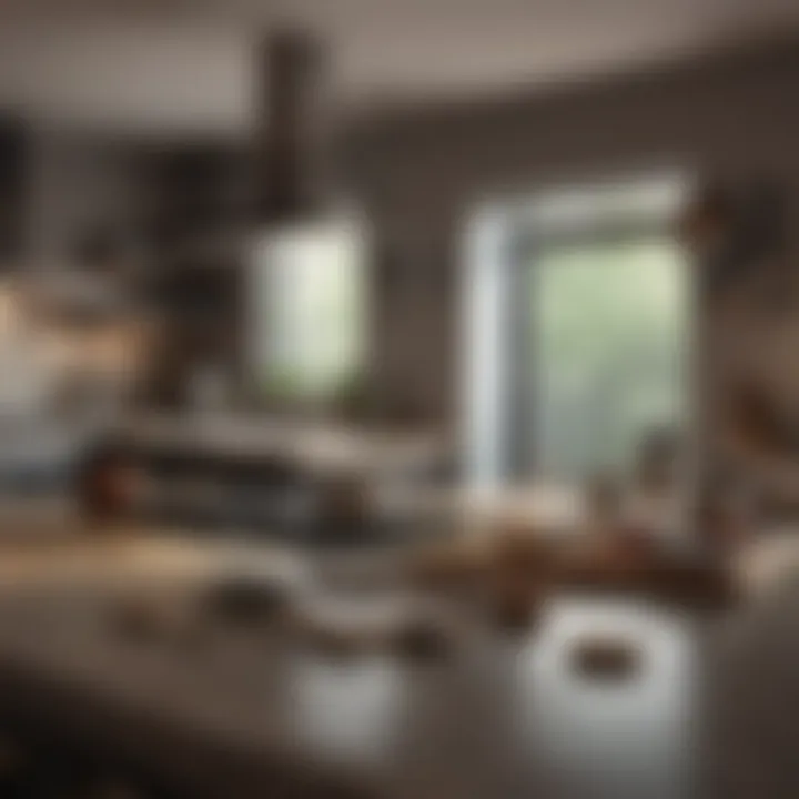 Construction tools and equipment for kitchen installation