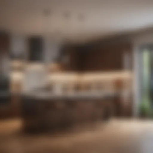 Modern kitchen design showcasing cabinetry and countertops