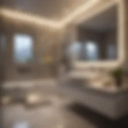 Elegant bathroom with modern fixtures and soft lighting