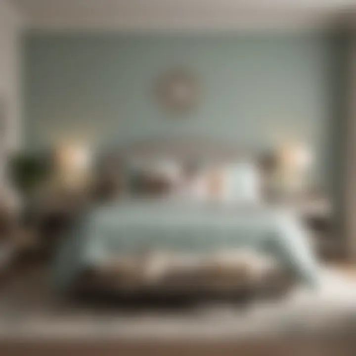 Serene bedroom ambiance with Behr's Paint Color of the Year