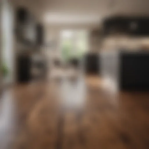 Luxurious hardwood flooring in a modern kitchen setting