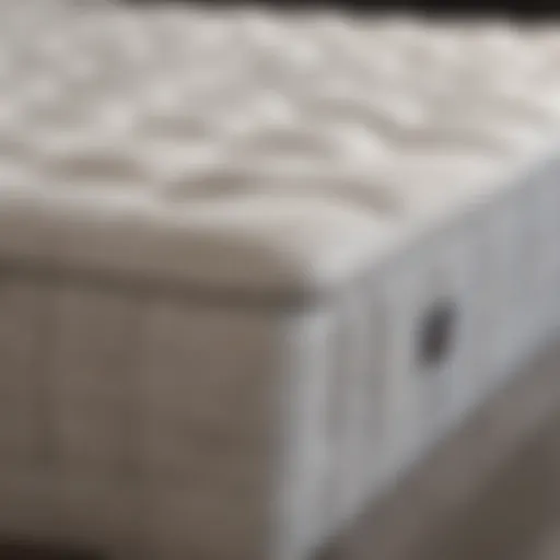 A close-up of a high-quality mattress showcasing its firmness and support features.