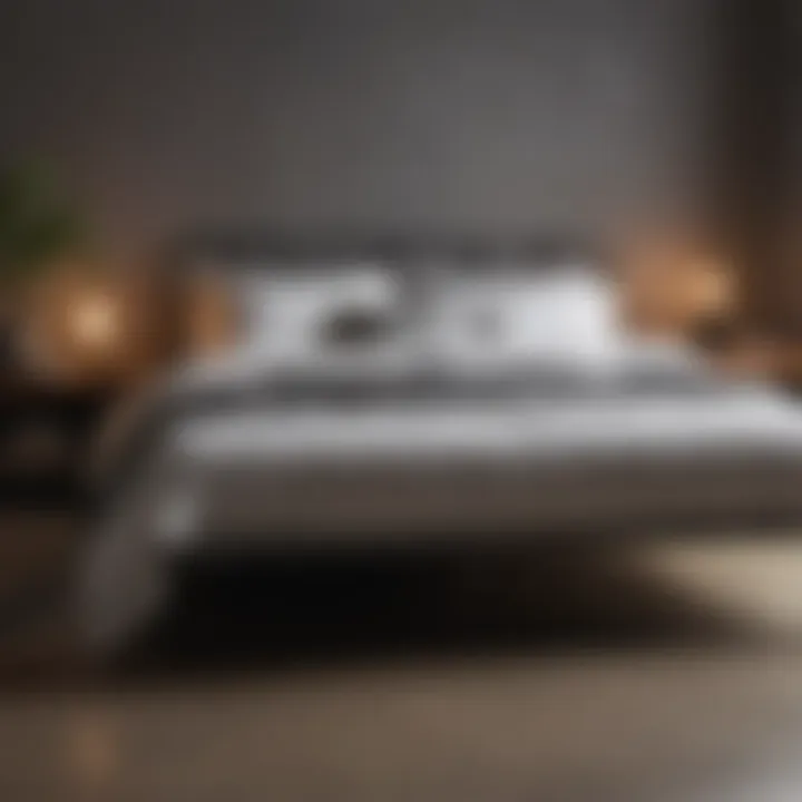 Modern metal bedframe showcasing sleek design
