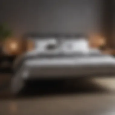 Contemporary Metal Bedframe Modern metal bedframe showcasing sleek design