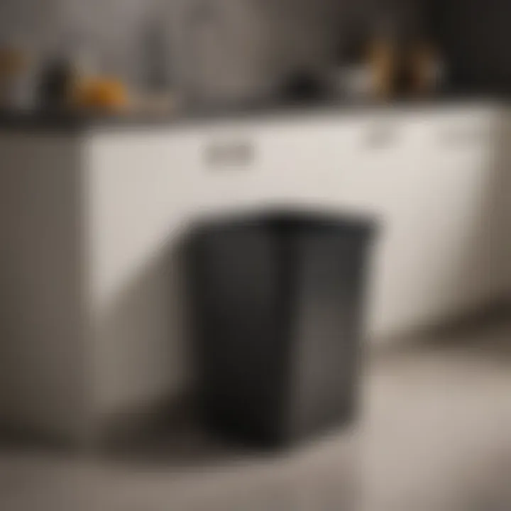 Sleek under sink garbage can design showcasing compact functionality