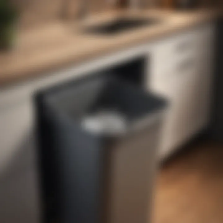 Stylish under sink garbage can enhancing kitchen aesthetics