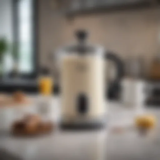 Elegant design of the Breville Milk Frother Cup showcasing its modern aesthetic.