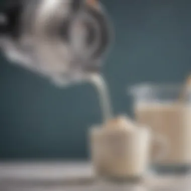 Perfectly Frothed Milk Breville Milk Frother Cup in action frothing milk to perfection.
