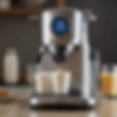 Intuitive Control Features Close-up of the Breville Milk Frother Cup's user-friendly controls.