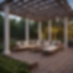 Stylish deck design with an elegant pergola