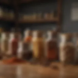 Diverse spice collection in jars