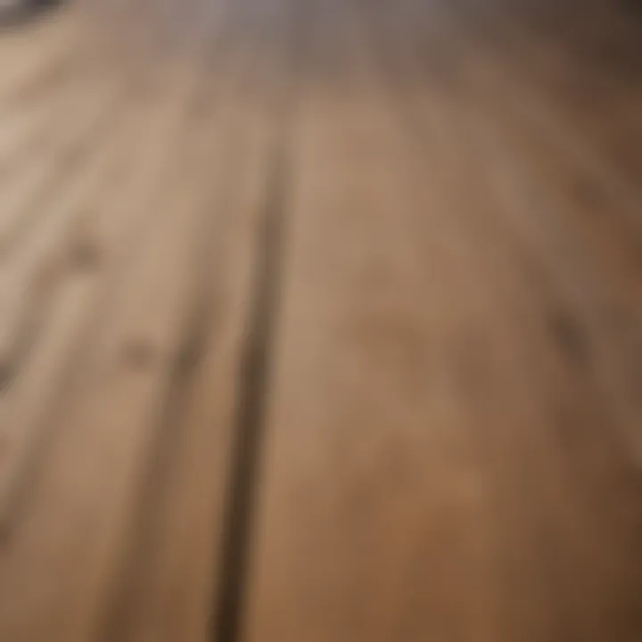 Sanded deck surface revealing fresh wood grain