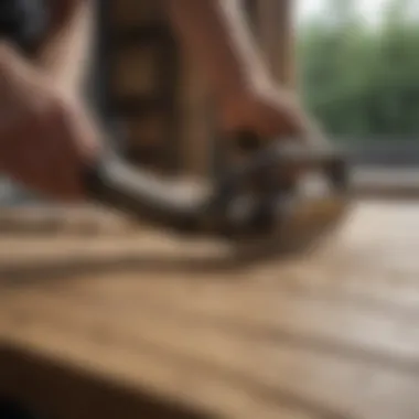 Tools used for sanding a deck