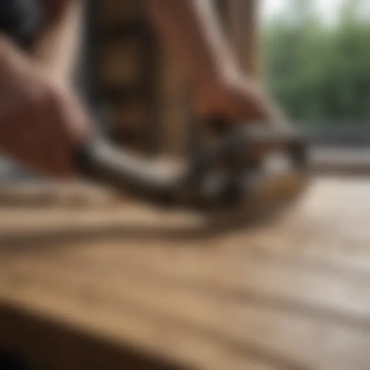 Tools used for sanding a deck