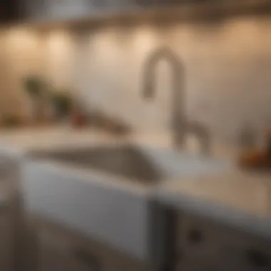 A kitchen illustrating various sink installation methods