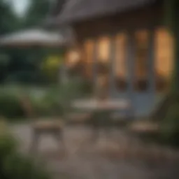 Elegant bistro set in a serene garden setting