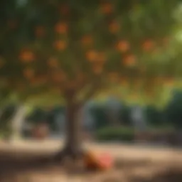 Healthy grapefruit tree showcasing vibrant foliage and ripe fruit