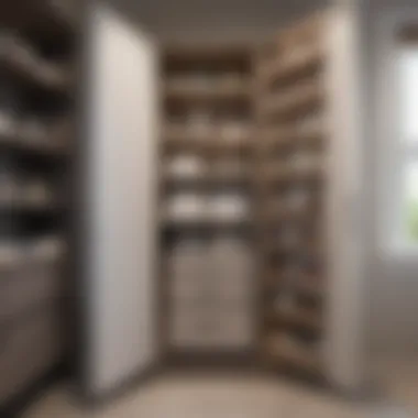 Organized interior of a bathroom closet