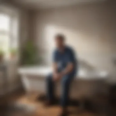 Scene depicting a homeowner calling a plumber for assistance