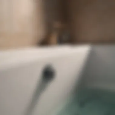 Illustration showing a clogged bathtub drain