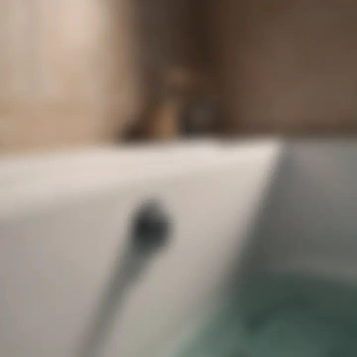 Illustration showing a clogged bathtub drain