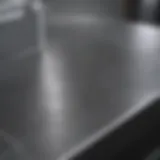 Spotless stainless steel surface reflecting light