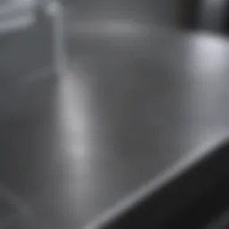 Spotless stainless steel surface reflecting light