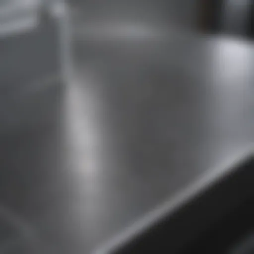 Spotless stainless steel surface reflecting light