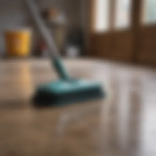 Various cleaning tools arranged neatly on a surface