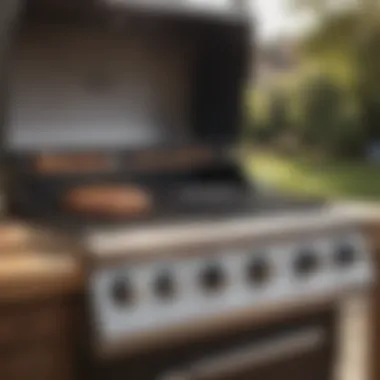 Highlighted features of a three-burner propane grill