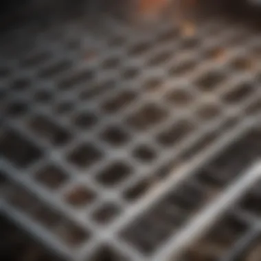 Close-up of grill grates showcasing even heat distribution