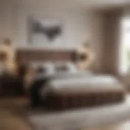 Elegant bedroom showcasing modern decor elements
