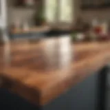 A pristine butcher block countertop after thorough cleaning
