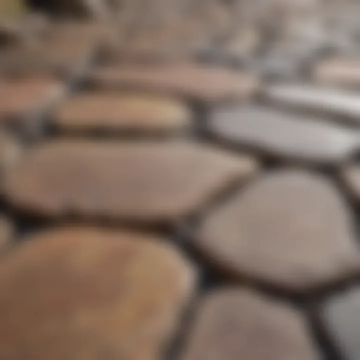 Close-up of flagstone surface showcasing natural texture