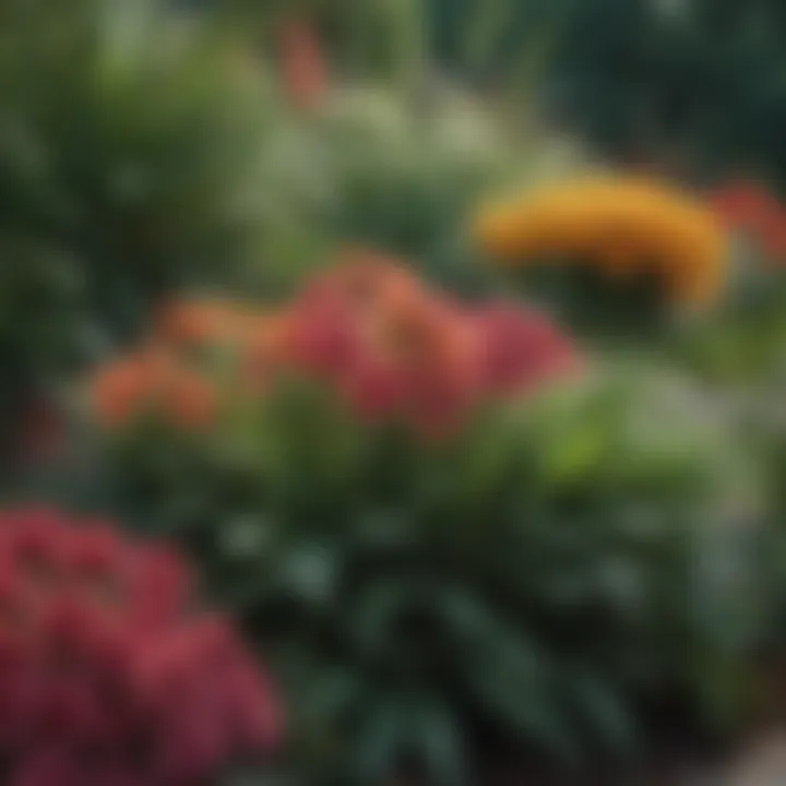 A close-up of various flowering plants selected for aesthetic appeal and complementary colors.