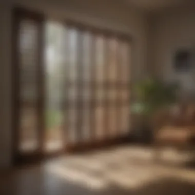 Traditional wooden shutters providing privacy and charm