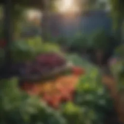 A vibrant container garden showcasing a variety of vegetables.