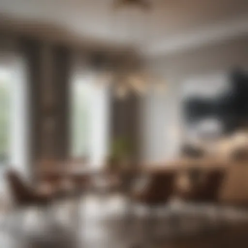 A beautifully lit modern dining room featuring elegant pendant lighting