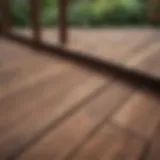 A detailed view of different decking materials showcasing their textures and colors.