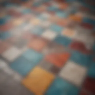 Colorful outdoor tiles arranged in an artistic pattern